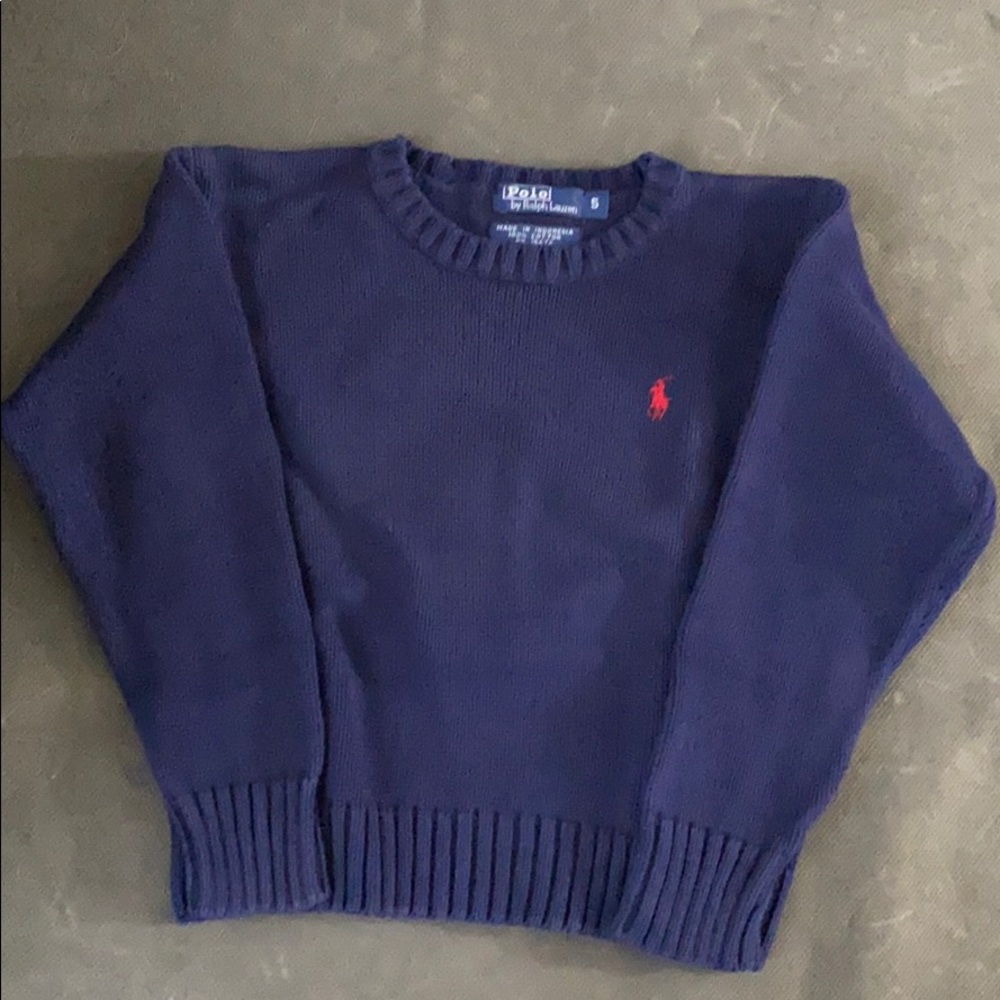Polo Ralph Lauren Boys Blue Cotton Sweater SZ 5